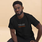 T-shirt classica unisex nera con grafica ricamata Rumba Buena y tremendo Guaguancò, abbigliamento per ballerini, brand TLR Social.